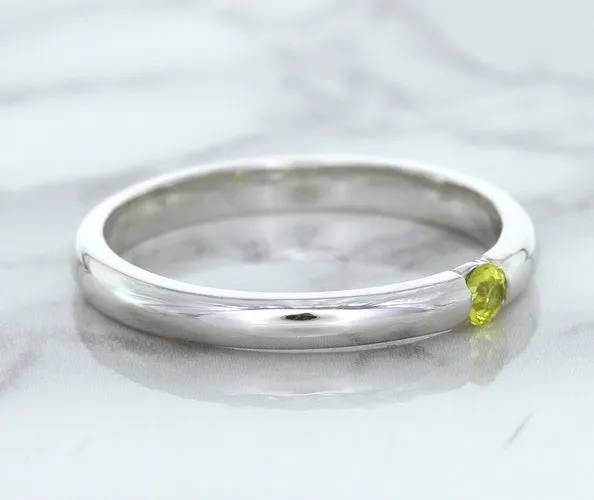 0.10ct Round Yellow Sapphire Ring in 18K White Gold