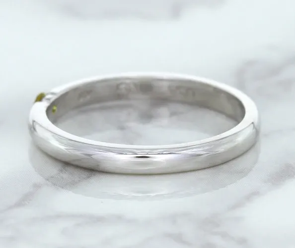 0.10ct Round Yellow Sapphire Ring in 18K White Gold