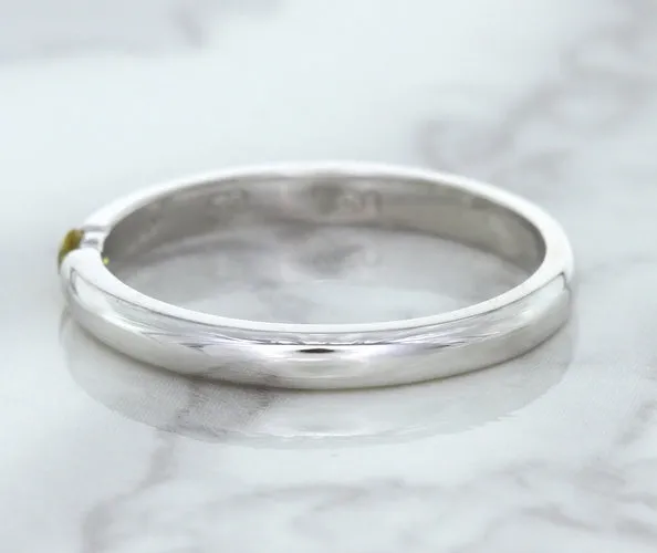 0.10ct Round Yellow Sapphire Ring in 18K White Gold