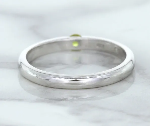 0.10ct Round Yellow Sapphire Ring in 18K White Gold