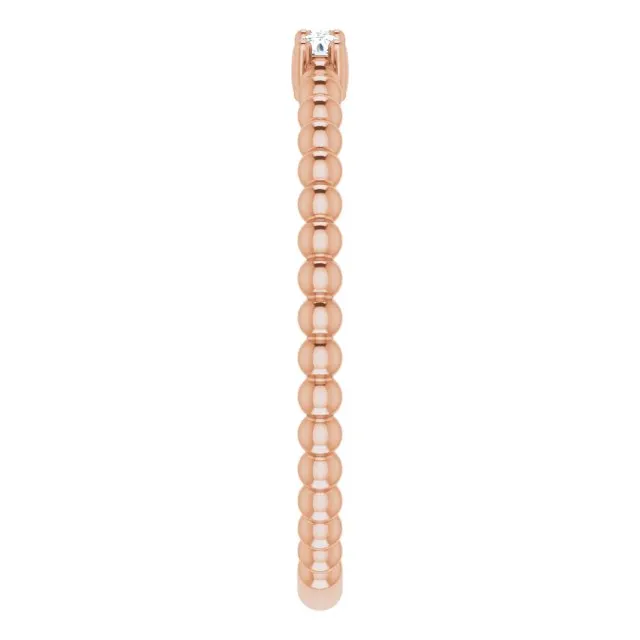 14K Rose 1/10 CTW Diamond Beaded Ring