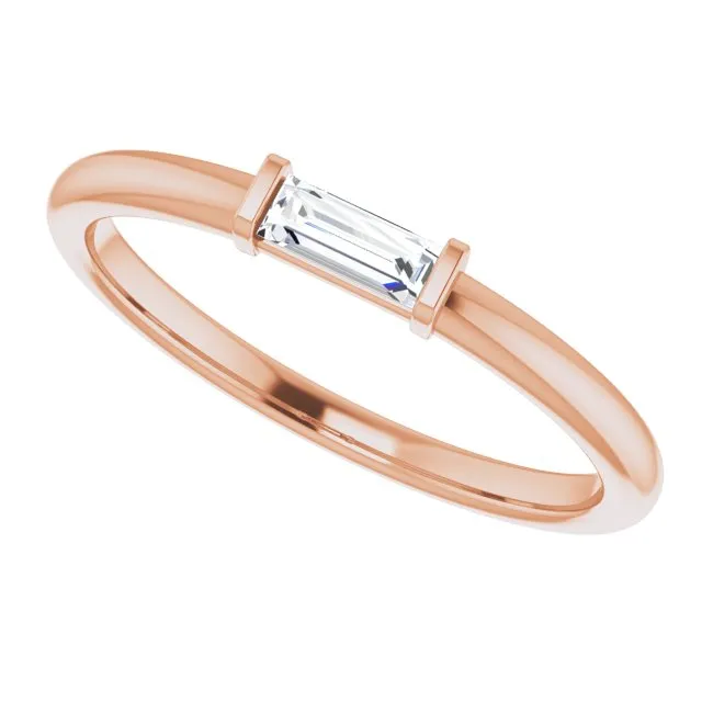 14K Rose 1/8 CTW Diamond Stackable Ring