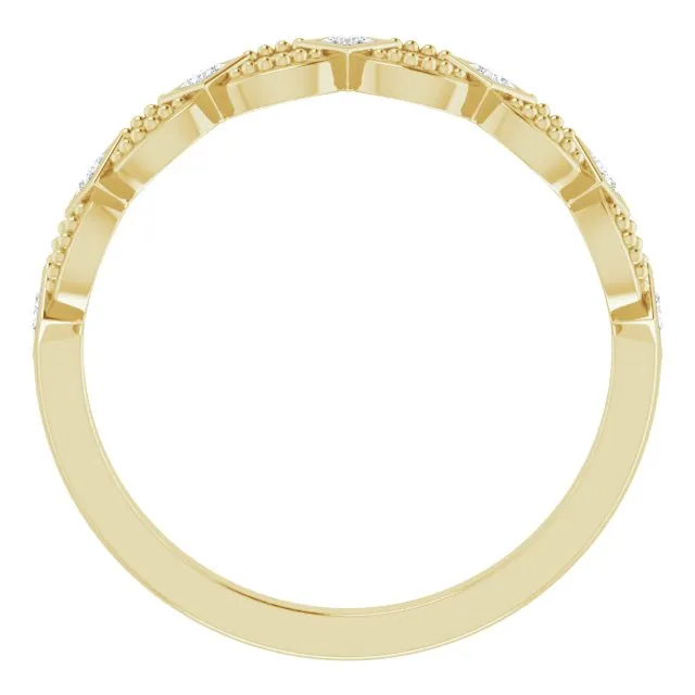 14K Yellow 1/6 CTW Diamond Stackable Ring