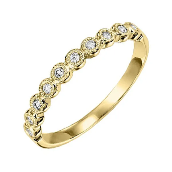 14KT Yellow Gold & Diamond Classic Book Stackable Fashion Ring  - 1/8 ctw
