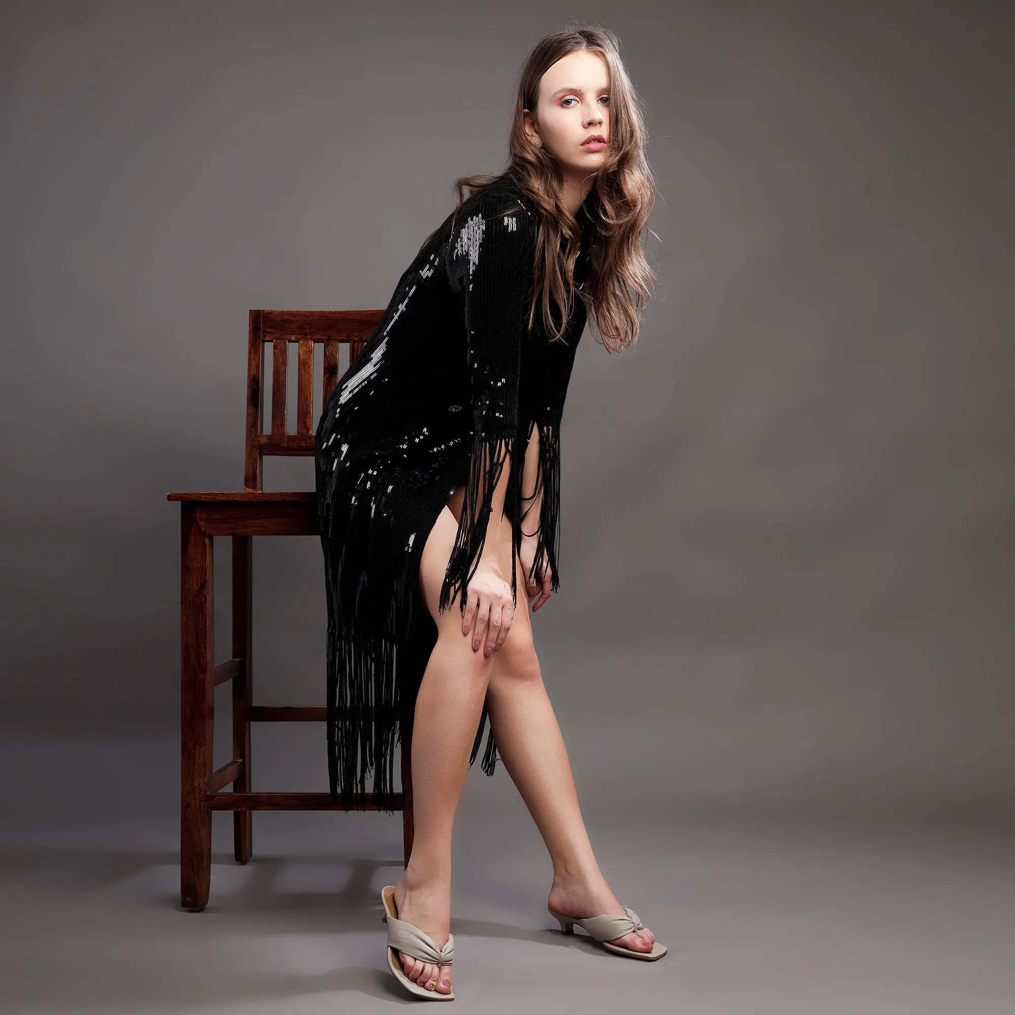 Amorina Nude Leather Puffy Thong Dress Sandals