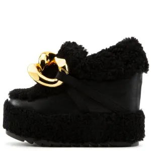 Black Haze Fur Wedge Shoes
