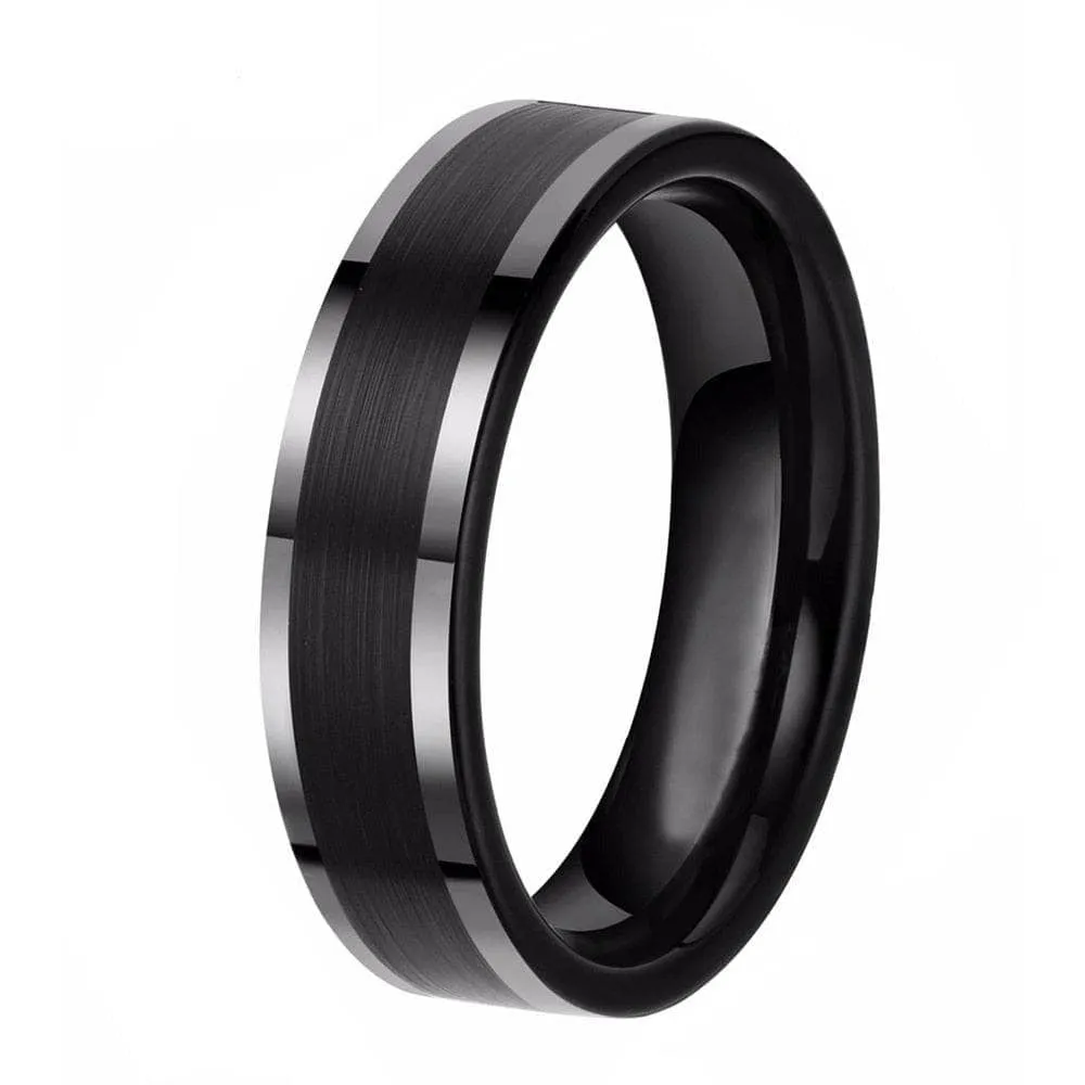 Black Tungsten Carbide Men's Wedding Band