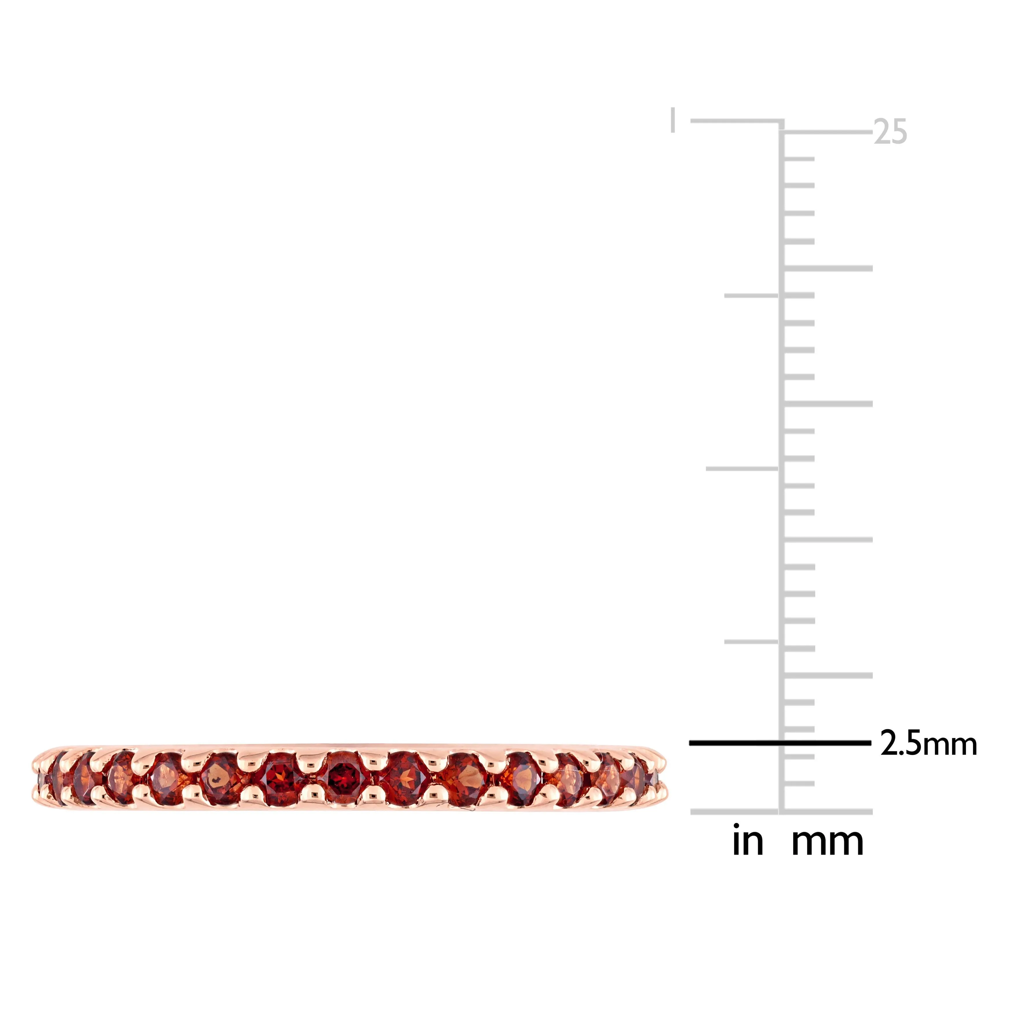 Eternity Ring 10K Rose Gold Garnet