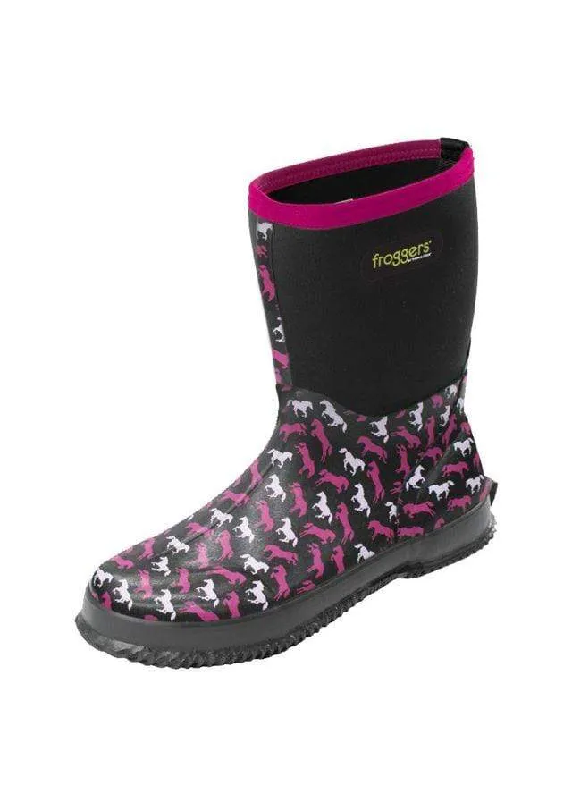 Froggers Womens Scrub Boots Horse Print