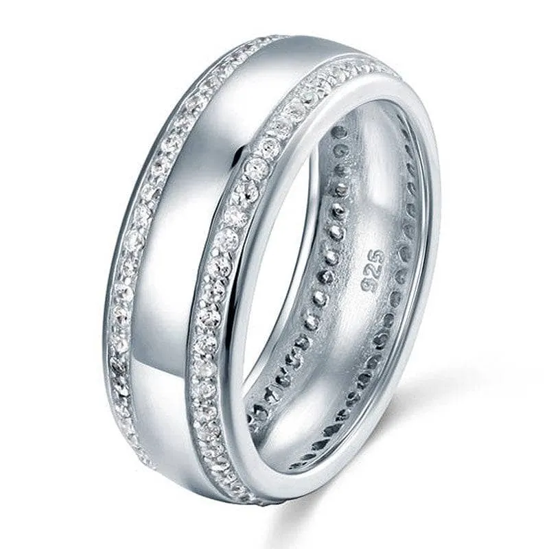 Full Eternity Men's Wedding Band Ring with Diamonds