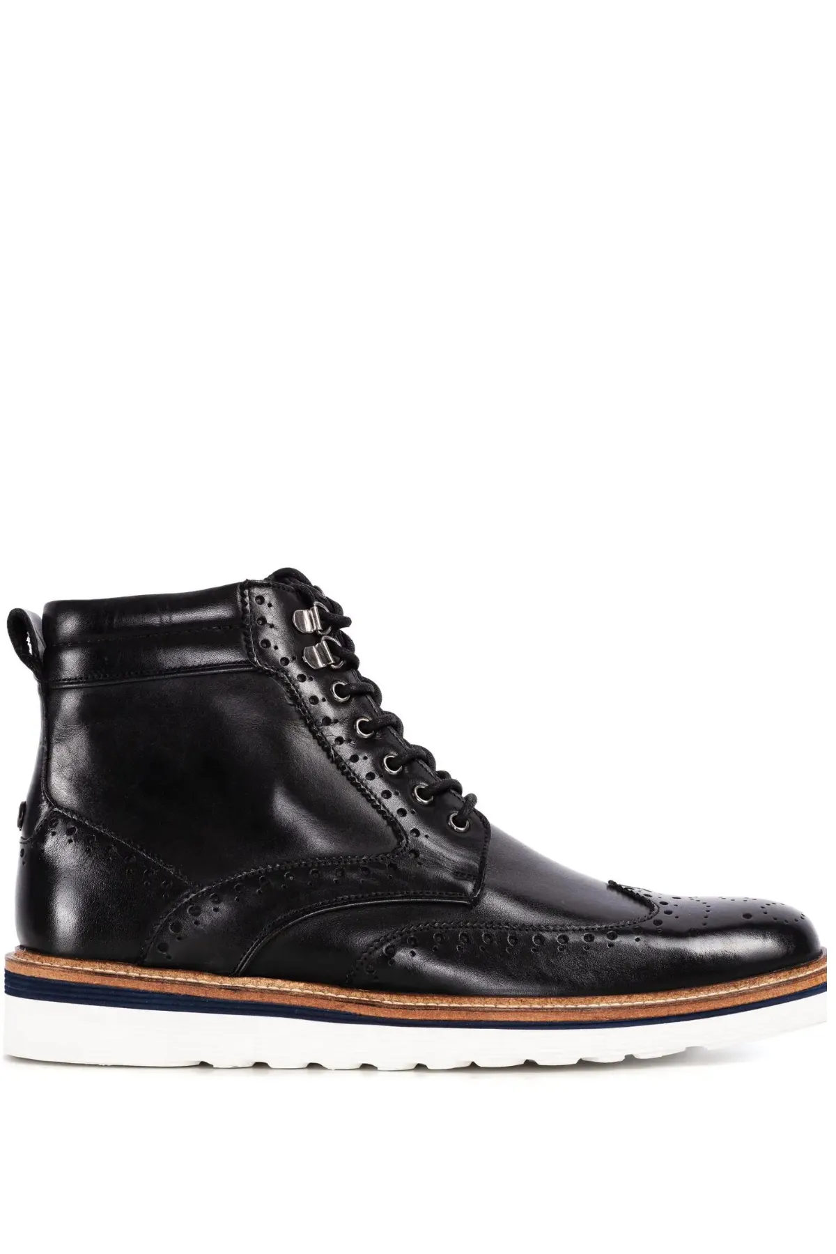 GOODWIN SMITH: LINTON BLACK BROGUE BOOT