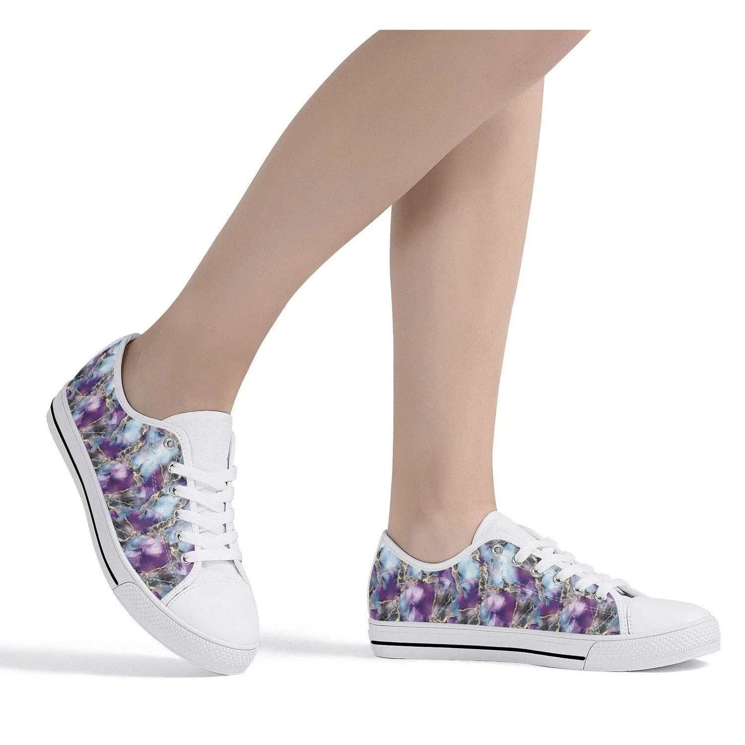 Marbled Womens Low Top Canvas Shoes