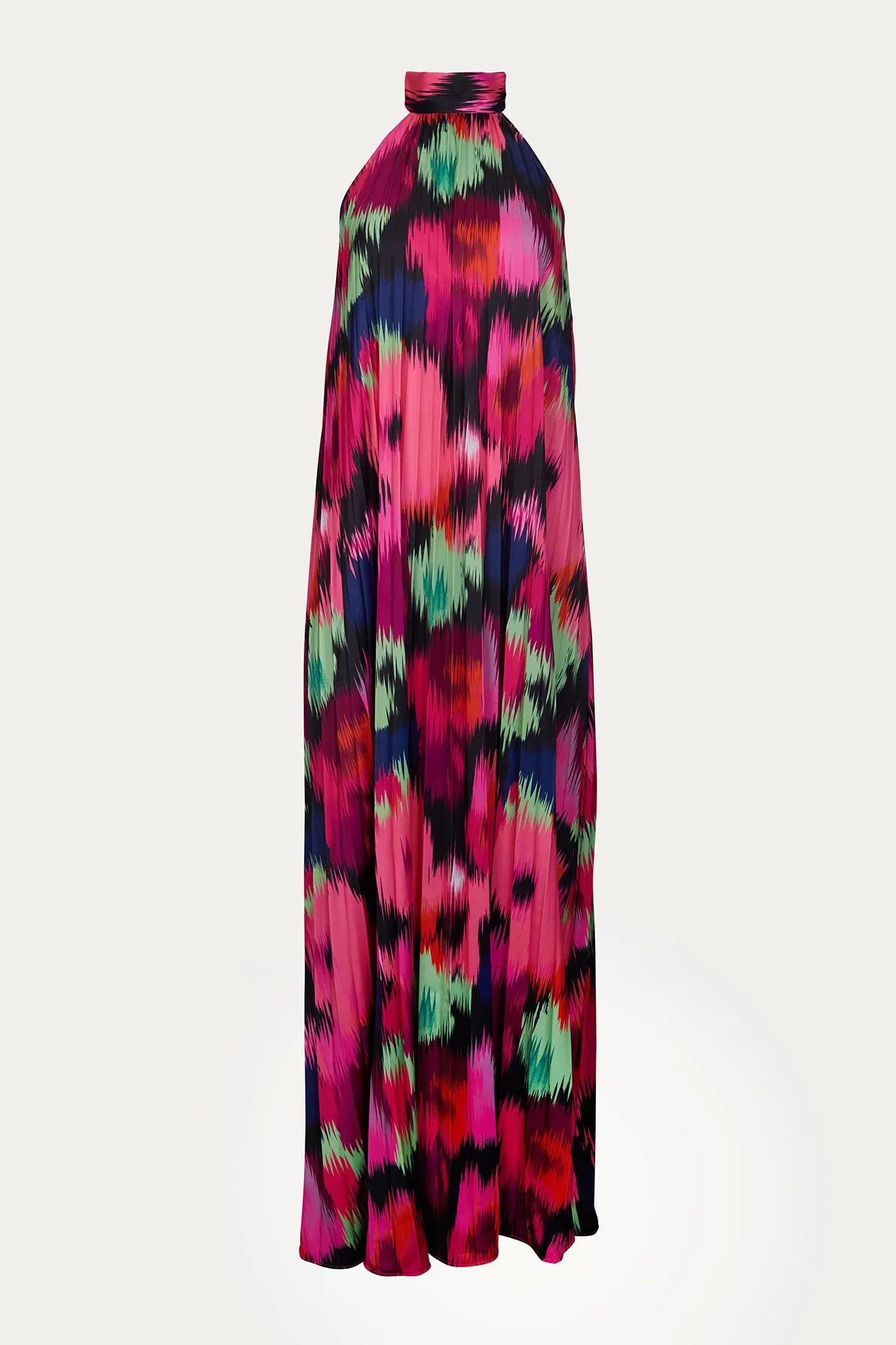 POPPY PLEATED SATIN MAXI DRESS
