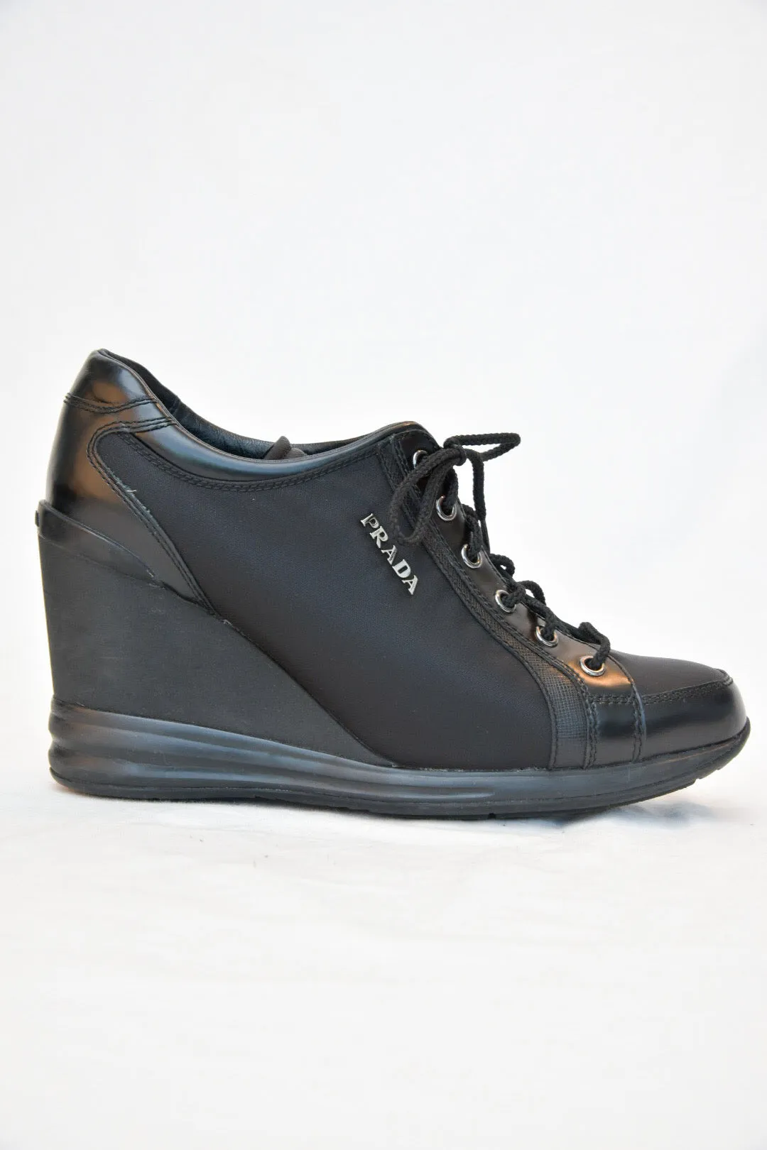 Prada Wedge Nylon Sneaker