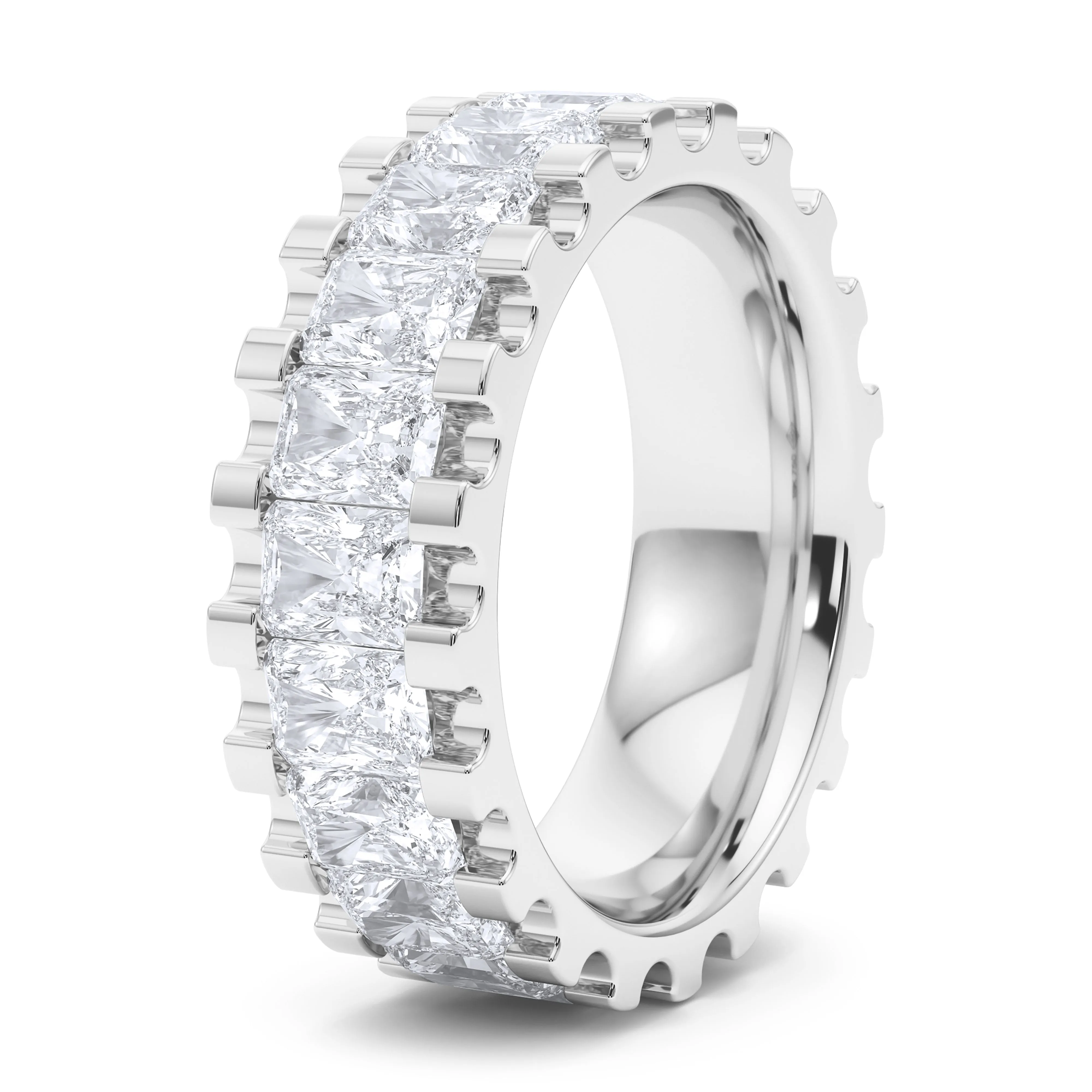Radiant Channel Set Fluted Eternity Band