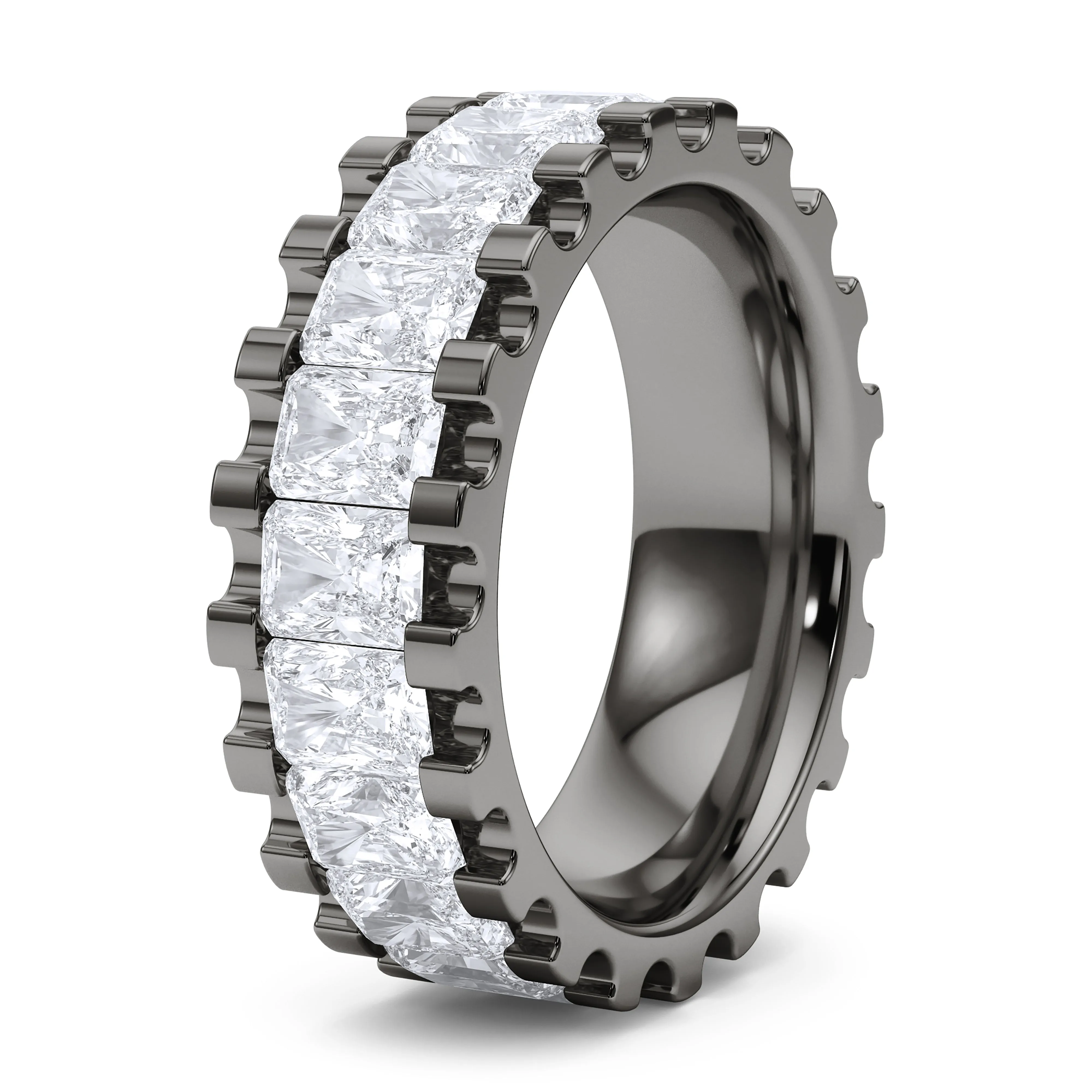 Radiant Channel Set Fluted Eternity Band