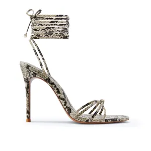 Raquel Snakeskin Heeled Sandals