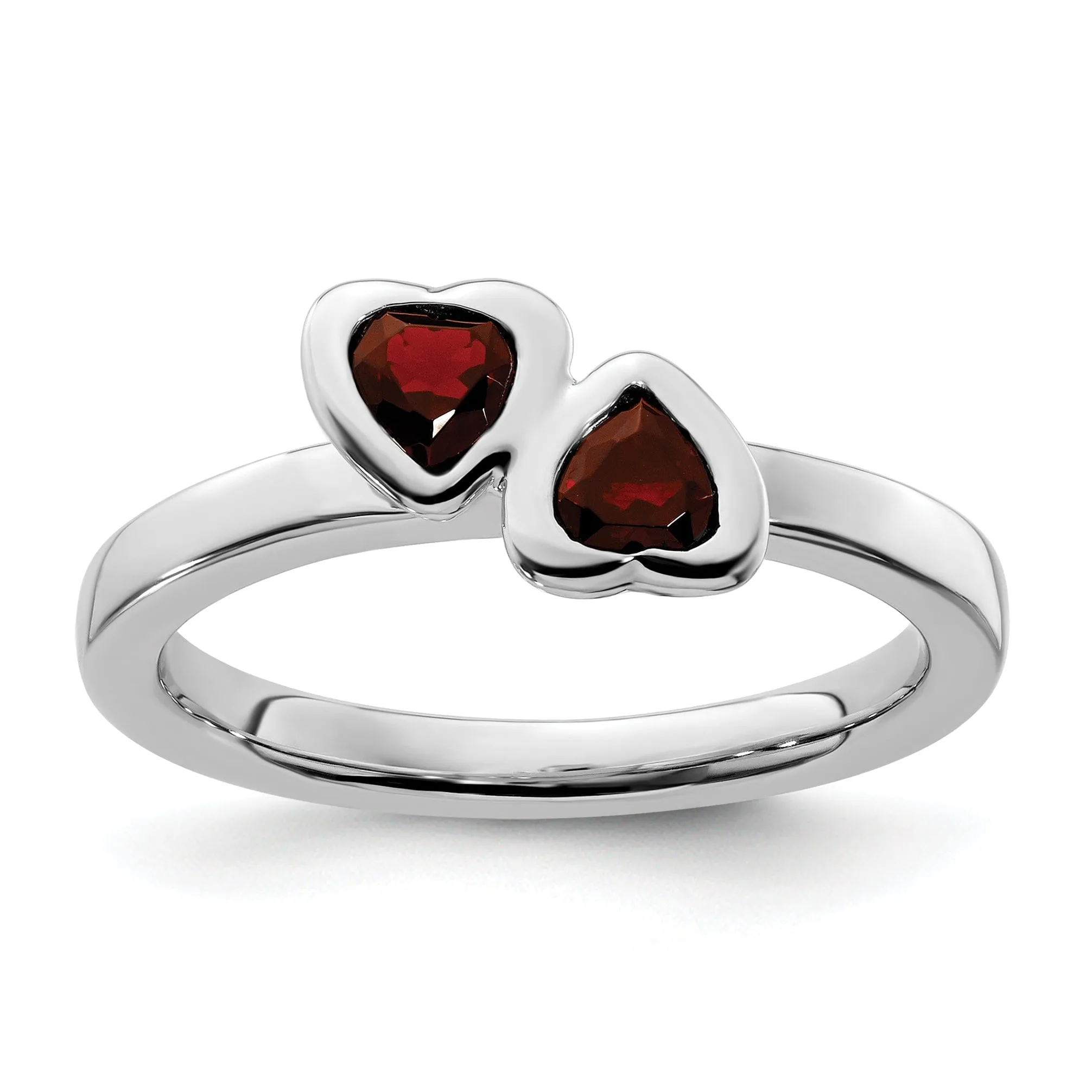 Sterling Silver Stackable Expressions Garnet Ring