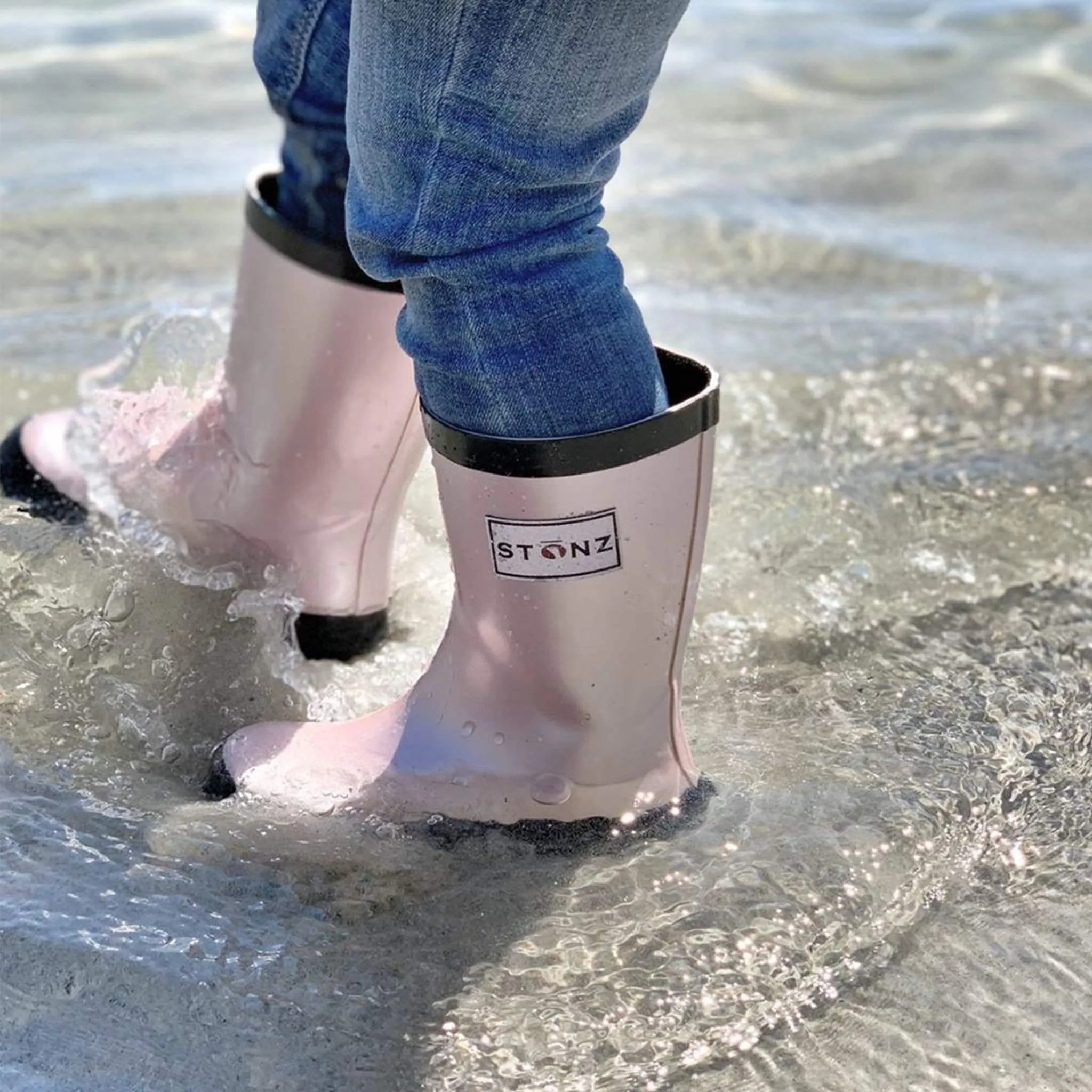 Stonz Kids Girls Toddler Rain Boots Metallic Haze Pink