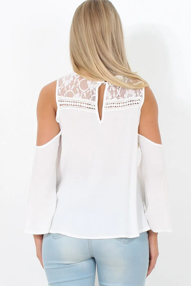 White Cold Shoulder Top - Emily